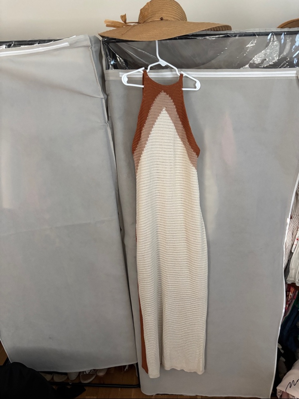 Petal & Pup Cream Maxi Dress with Rust Accents